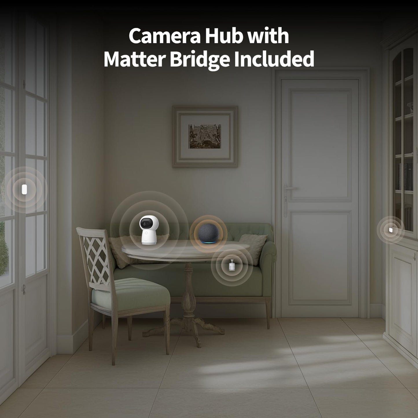 Aqara Camera Protect Kit Y100-4 Piece Wireless Home Security System with 2K Camera Hub G3, 3 Smart Sensors, HomeGuardian, Local Automation & 24/7