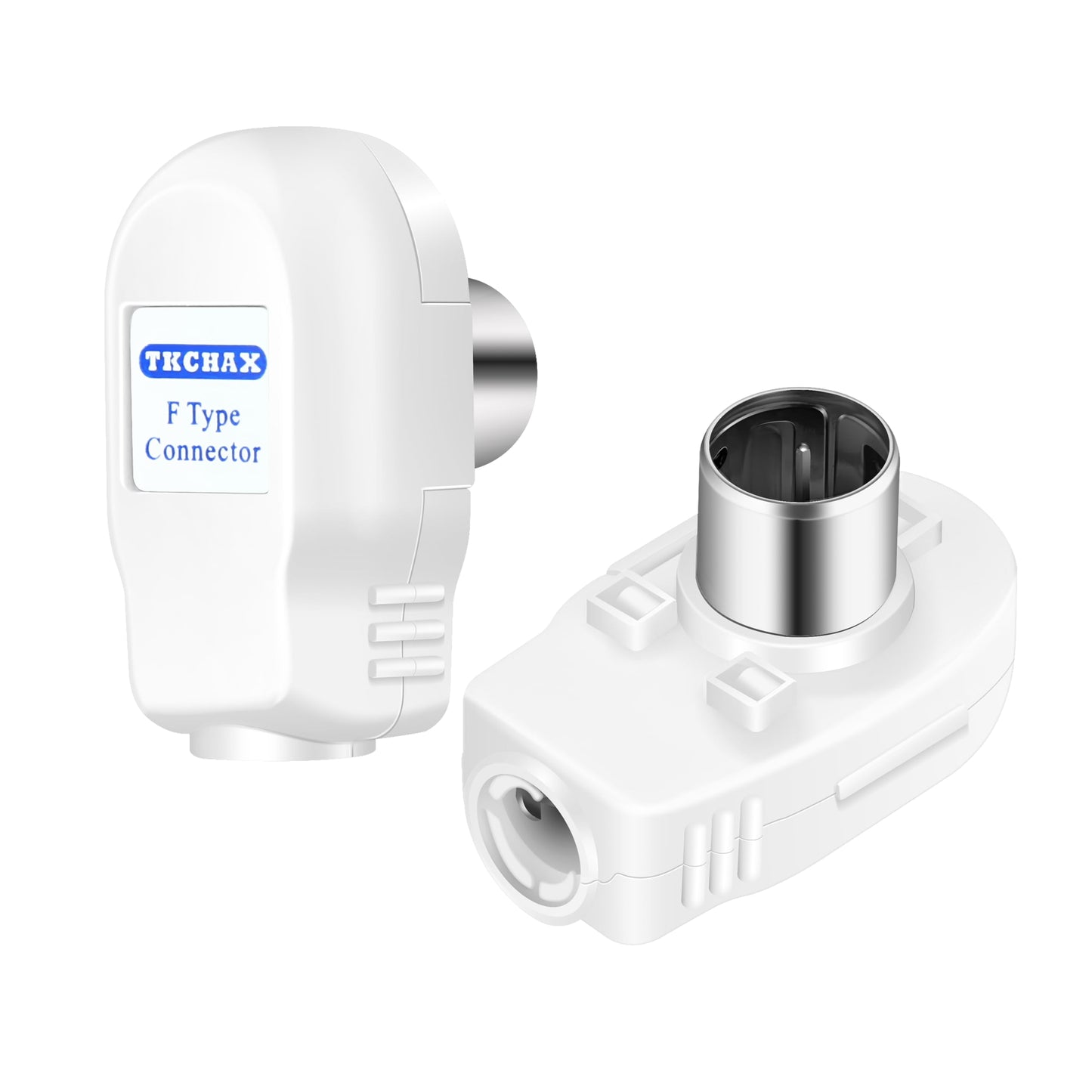 TKCHAX 90° Right-Angle F-Type Male Coax End Quick-Connect Adapter (3-Pack) - RG59/RG6 Coaxial Compatible for TV/Satellite/Antenna/HDTV/Wall Plate