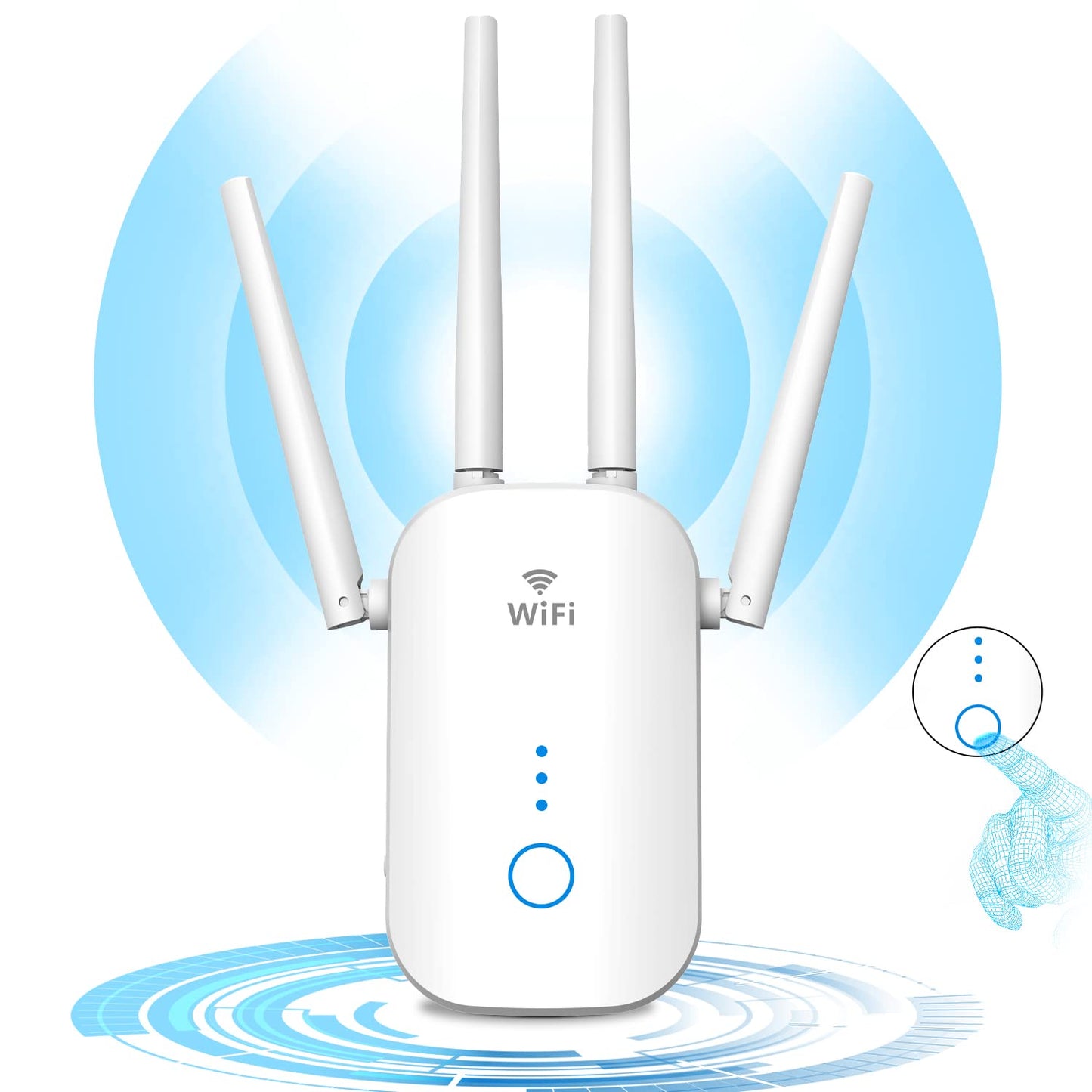2024 WiFi Extender,WiFi Extender Signal Booster,WiFi Repeater 1200Mbps 2.4GHz & 5GHz Dual Band,Internet Wireless Booster,One Ethernet Port