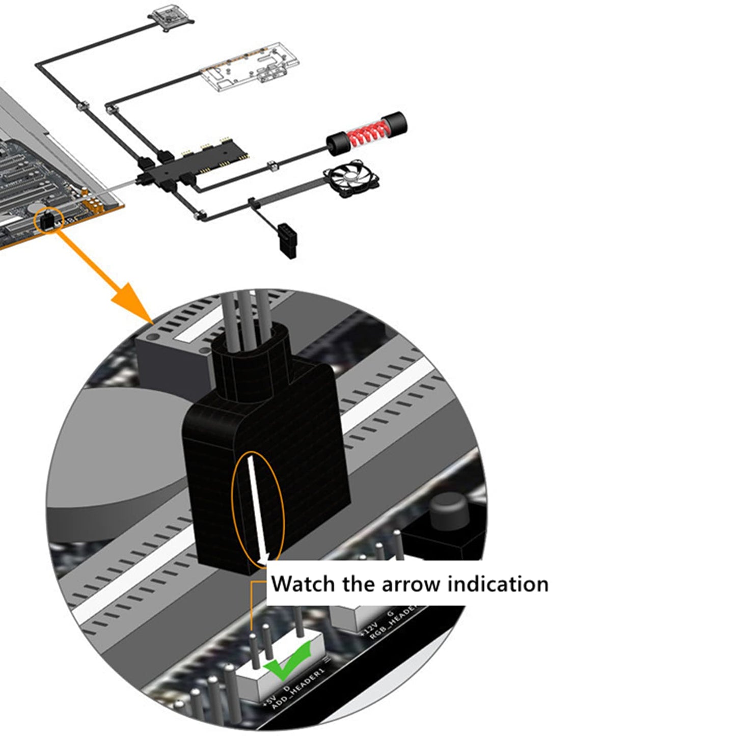 Besvalo RGB Extension Cable 3 Pin, Computer Motherboard ARGB Interface Extension Cable Female Connetor, 5 V Argb 3-Pin Connector 1-3
