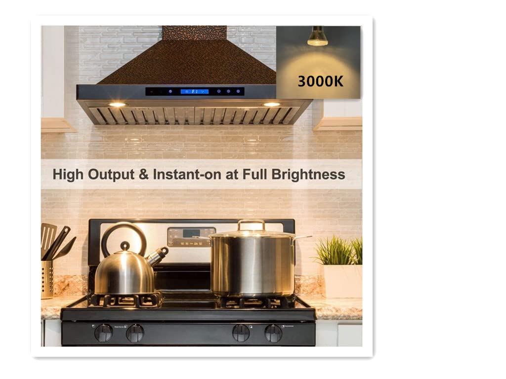 LPSAFP PAR20 7W LED Range Hood Light,E26 120V Dimmable Warm White 595lm, Waterproof IP65, Replacement 50W Halogen Cup. Spot Bulbs for Kitchen