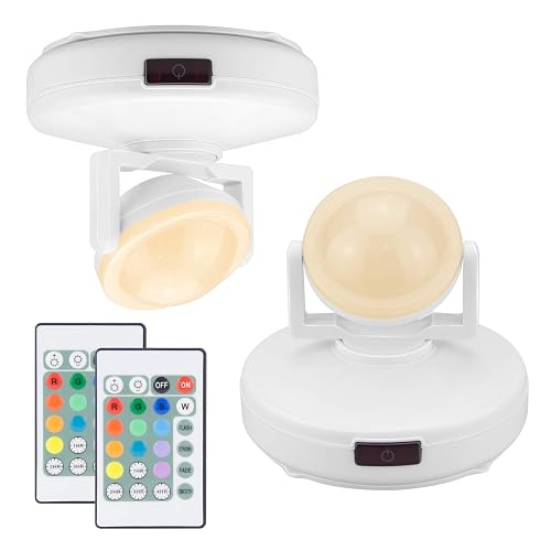 BIGMONAT Wireless Accent Light Battery Operated, Dimmable Spotlight with Remote and Timer, Color Changing Up Lighting for Wall Picture Painting, Stick