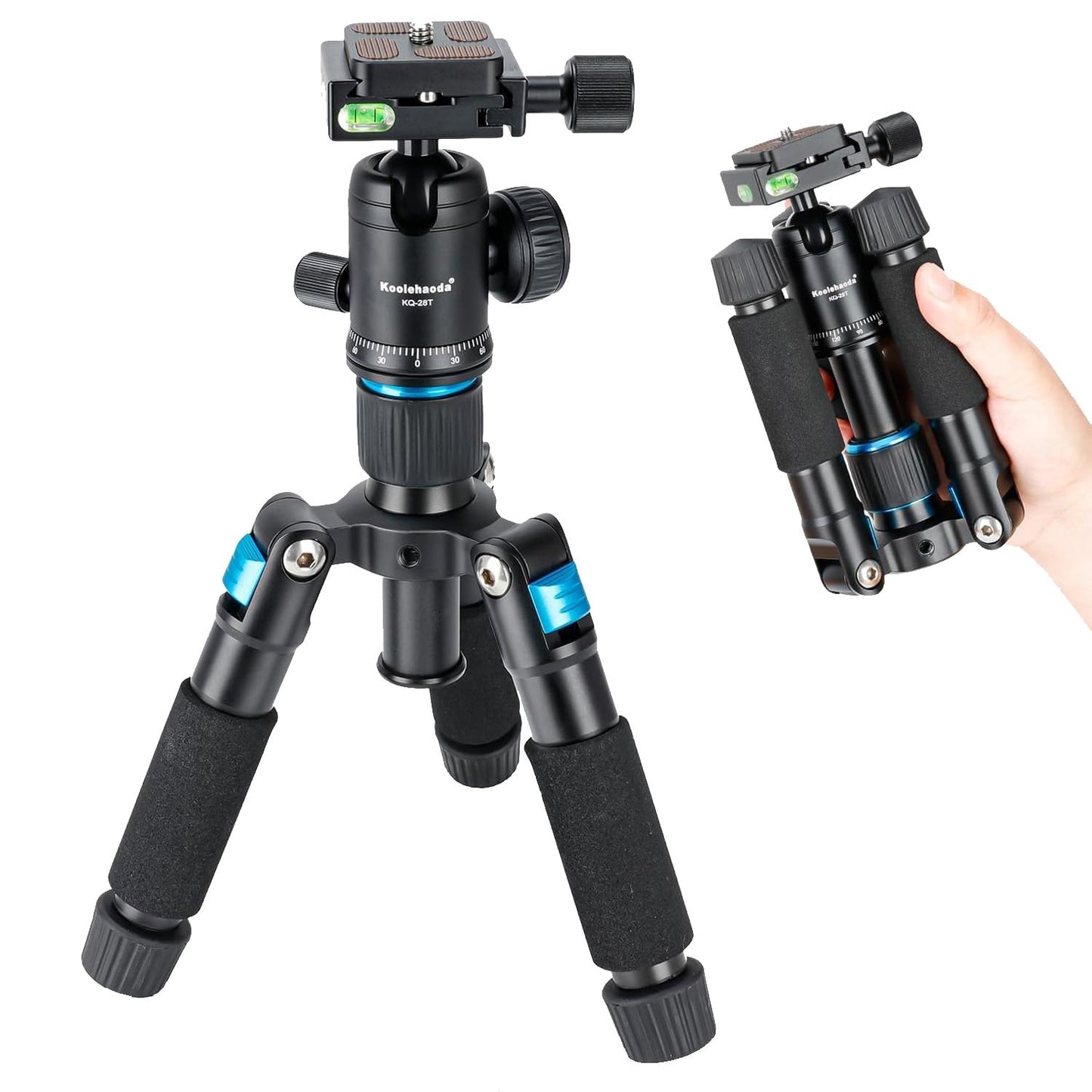 Koolehaoda Compact Mini Tripod, 20" Desktop Tripod with 360° Ball Head Aluminum Portable Small Tabletop Tripod Stand for DSLR Camera Video Camcorder
