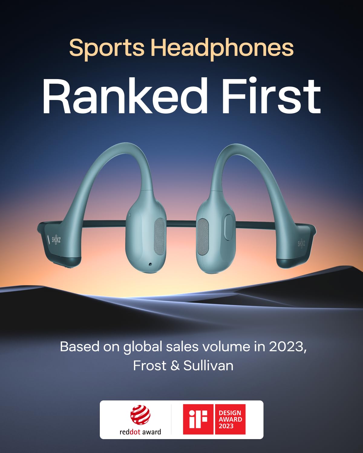 SHOKZ OpenRun Pro - Open-Ear Bluetooth Bone Conduction Sport Headphones - Sweat Resistant Wireless Earphones for Workouts and Running with Premium