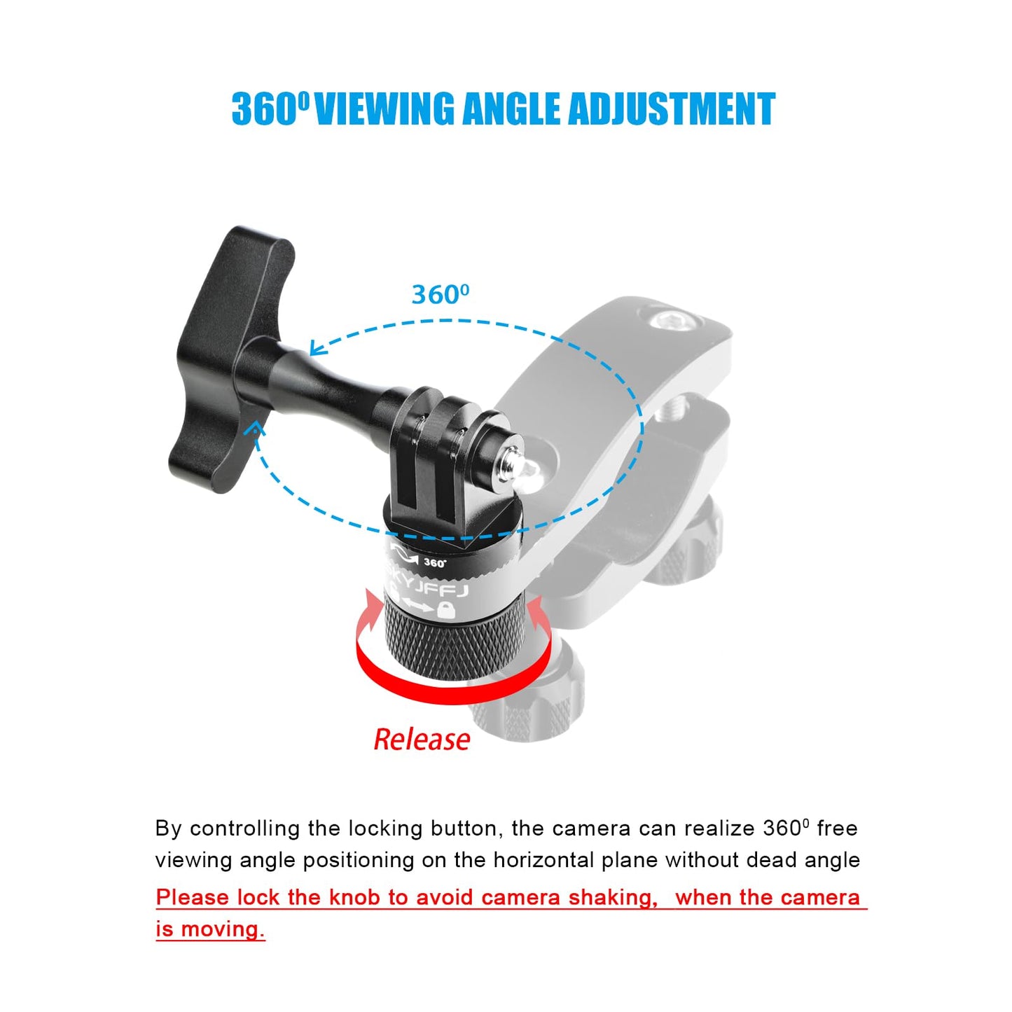 SKYJFFJ Bike Handlebar Mount forGopro Hero 13 12 11 10 9 8 DJI Osmo Insta360 AKASO and Other Action Camera 360-degree Rotation for 0.6-1.38 inch