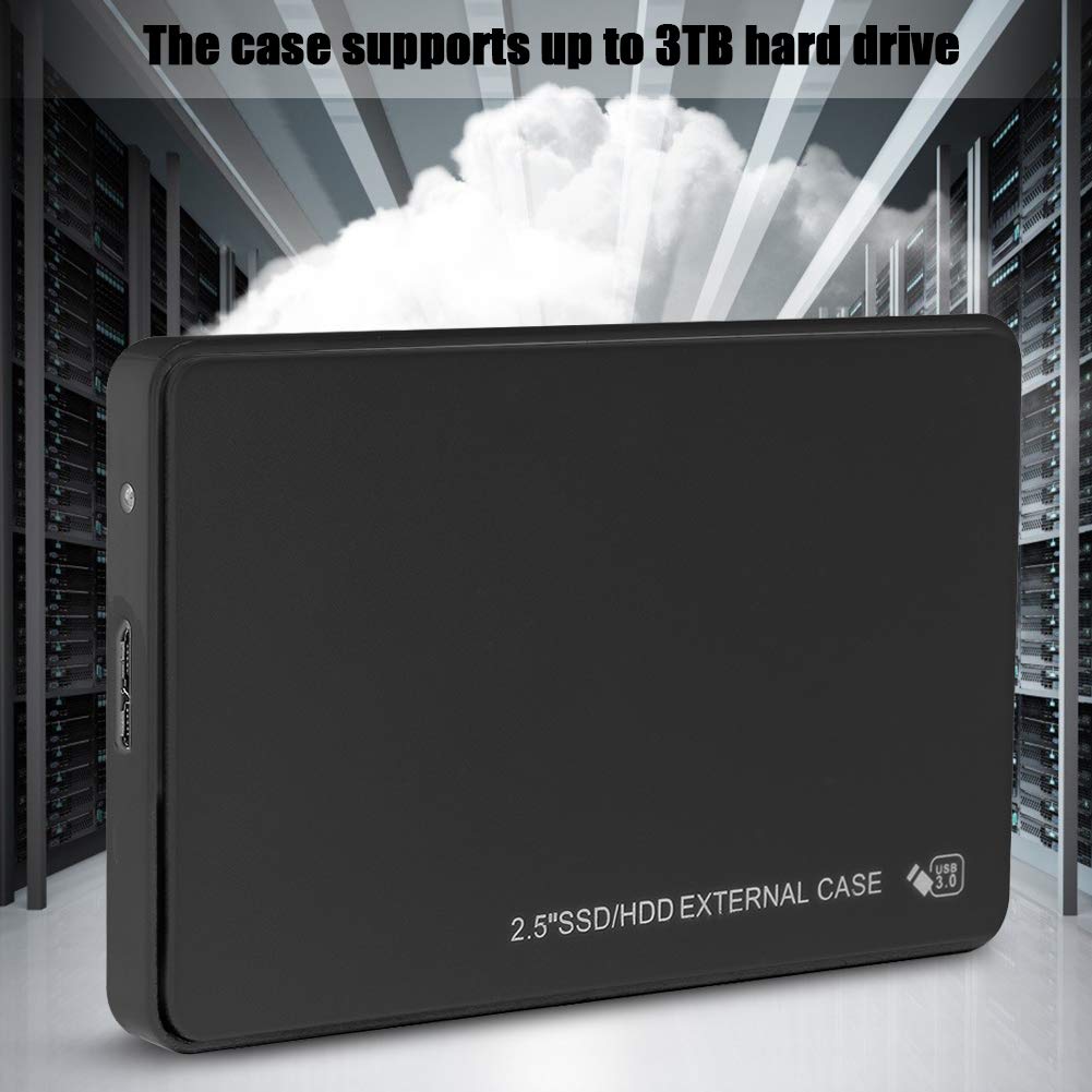 ASHATA 2.5 Inch Enclosure, Portable Hard Drive Case with USB 3.0 for Laptop Drive SSD, Support 2.5 Inch for SATA/ for SATA 2/ for SATA 3 and SSD Solid