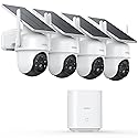 aosu Security Cameras Outdoor Wireless, 4 Cam-Kit, No Subscription Required, Solar-Powered, Home Security Cameras System with 360° Pan & Tilt, Auto
