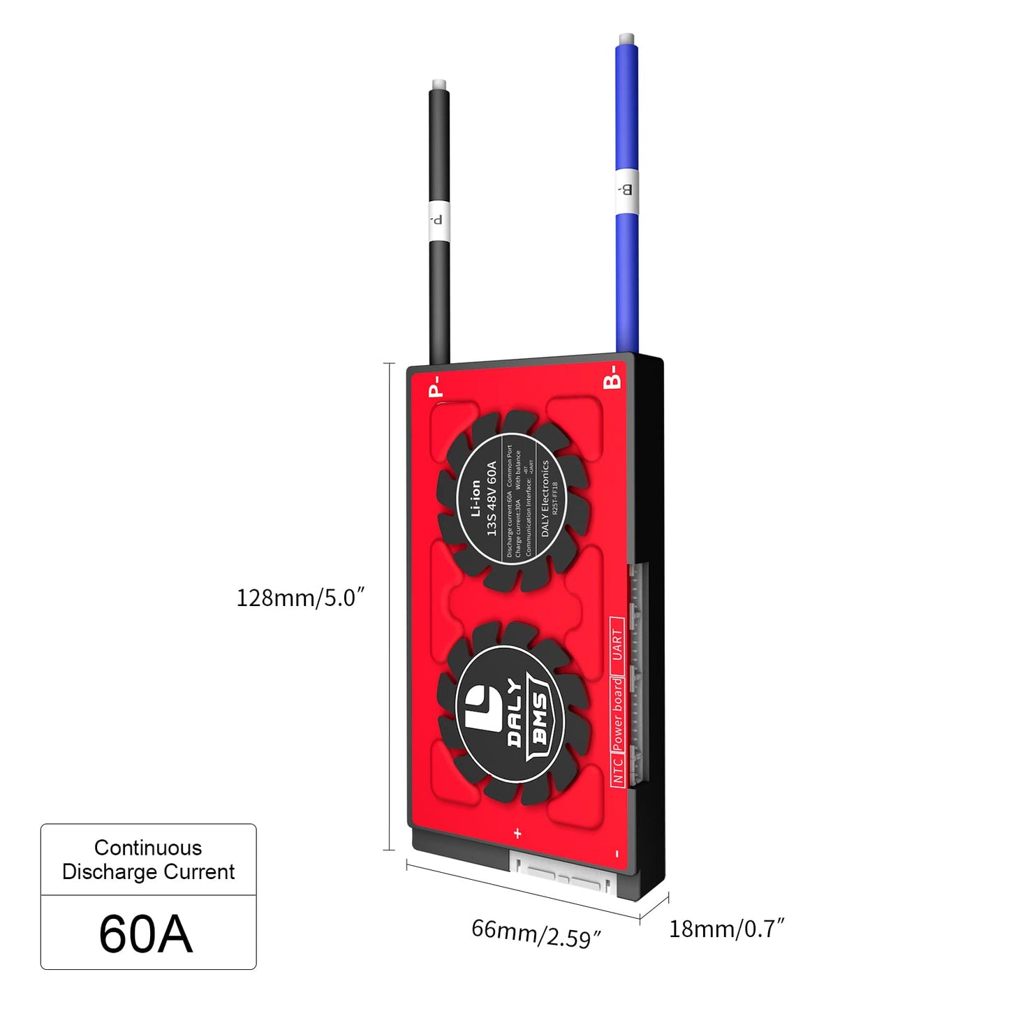 DALY Smart BMS Li-ion 48V 13S 60A with UART Communication, Resetting Bluetooth Module,Common Port for Rated 3.7V Lithium Power Charge and Discahrge…