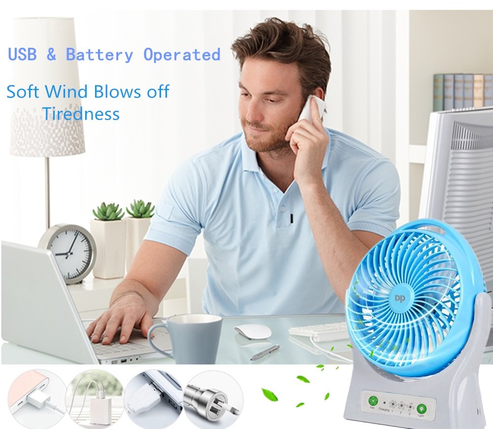 ZUKULIFE DurationPower Portable USB Powered Personal Desk Fan Strong Airflow Cooling Fan for Cooling for Travel, Home Kitchen and Office, 3 Speeds