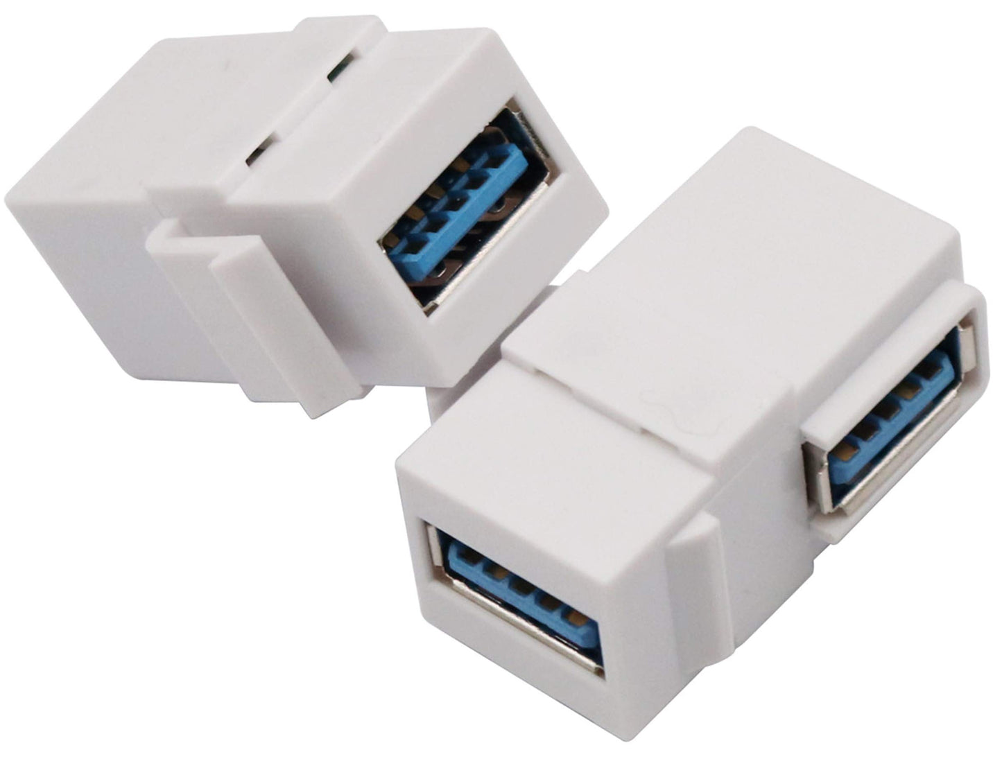 AAOTOKK Right Angle USB 3.0 Keystone Coupler 90 Degree USB 3.0 A Female to Female Keystone Jack Insert Socket Coupler Adapter for Wall Plate Outlet…