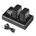 NEEWER NP-FW50 Camera Battery Charger Set Compatible with Sony ZV-E10 A7 A7R A7RII A7II A7SII A7S a6300 a6400 a6500 RX10 Series, 2 Pack 1100mAh