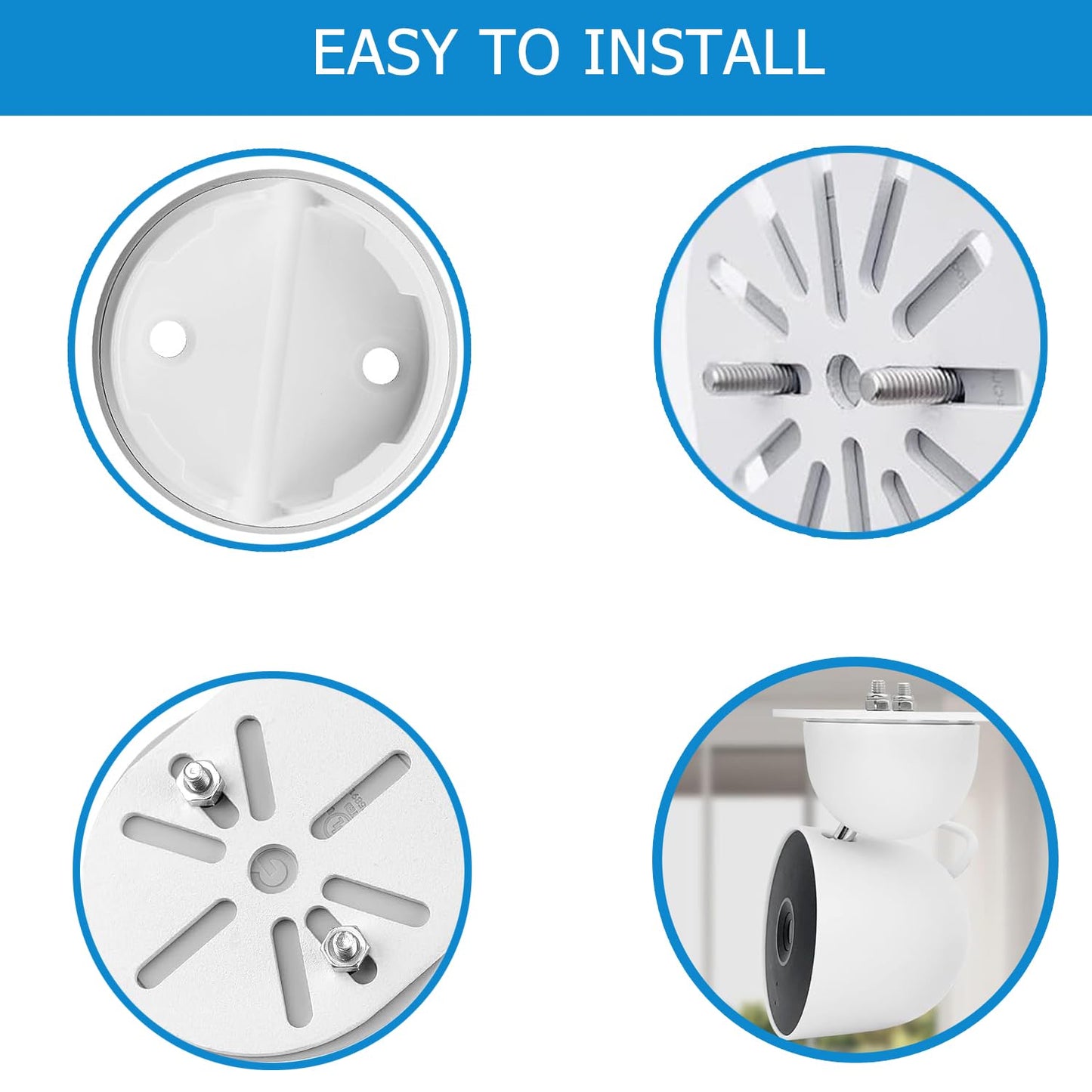 2Pack Adhesive Wall Mount Bracket for Google Nest Cam Indoor Security Camera Wired- 2nd Generation, VHB Stick On or No Drilling Mounting Get The Best