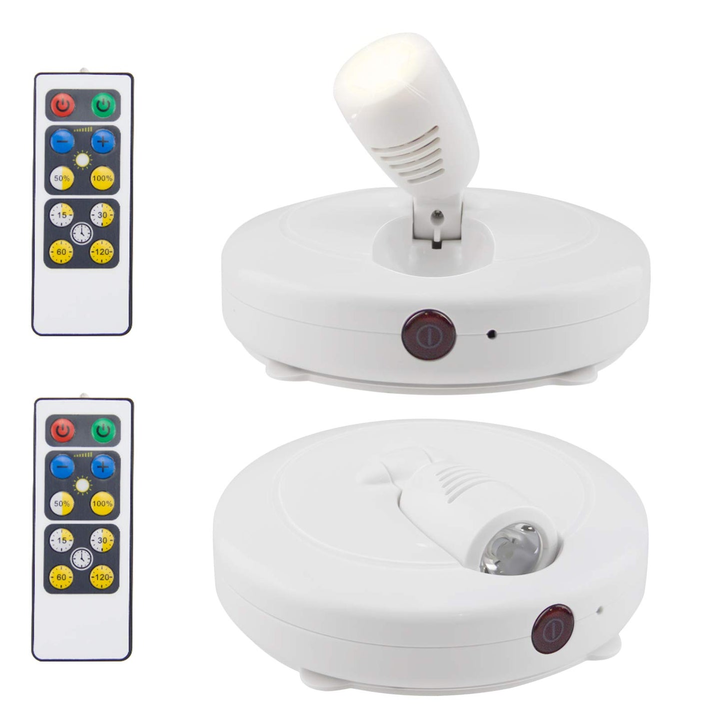 HONWELL Wireless LED Spotlights 2 Pack Accent Light Puck Lights with 2 Remote, Indoor Closet Lights with Rotatable Head,Stick on Artwork Lighting