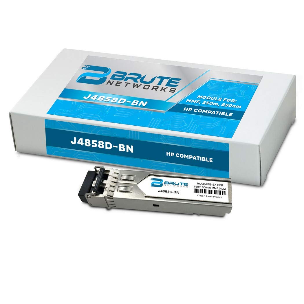Brute Networks J4858D-BN - 1000BASE-SX 550m MMF 850nm SFP Transceiver (Compatible with OEM PN# J4858D)