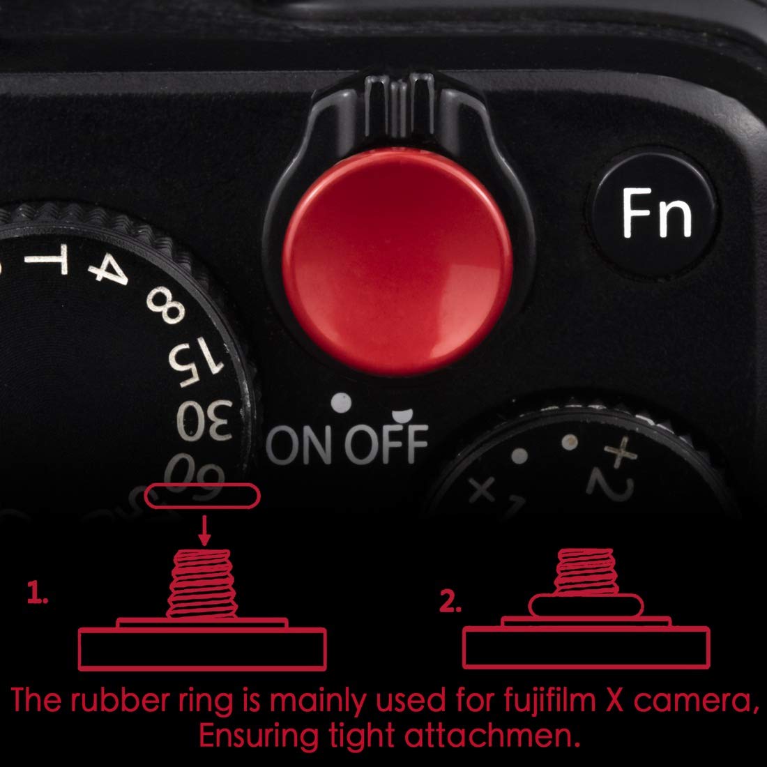 Soft Shutter Release Button (2 Pack/Red) High-end Concave Camera Shutter Button