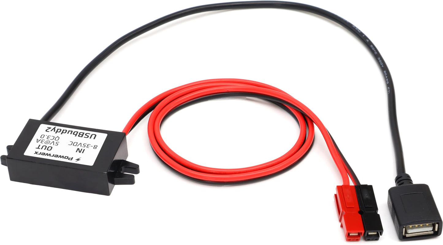 Powerwerx USBbuddy2 Portable Powerpole (12V) to USB (5V) Converter and Device Charger
