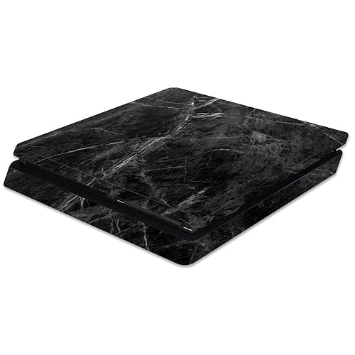 MightySkins Skin Compatible with Sony PS4 Slim Console - Black Marble | Protective, Durable, and Unique Vinyl Decal wrap Cover | Easy to Apply
