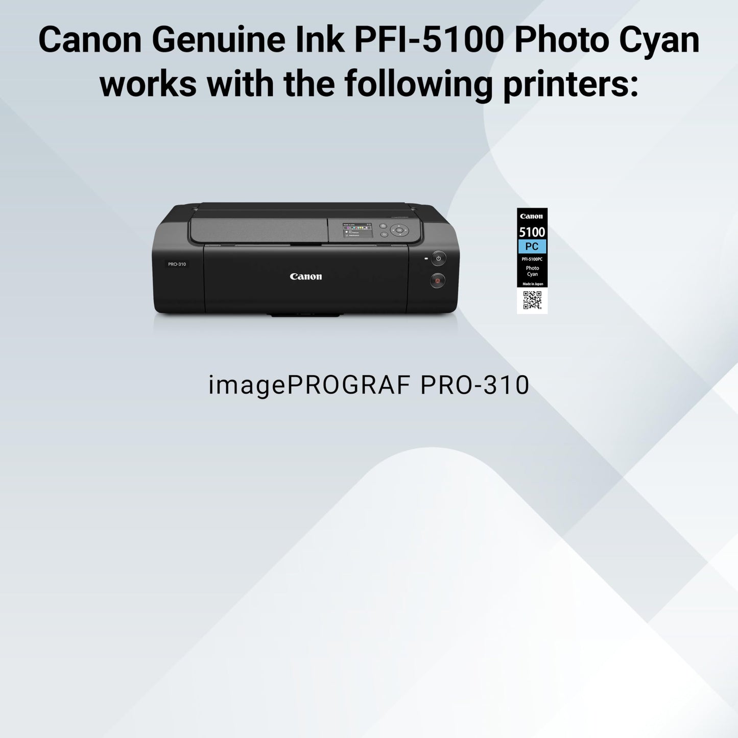 Canon PFI-5100 Genuine Photo Cyan Ink Tank, Compatible with ImagePROGRAF PRO-310 Printers