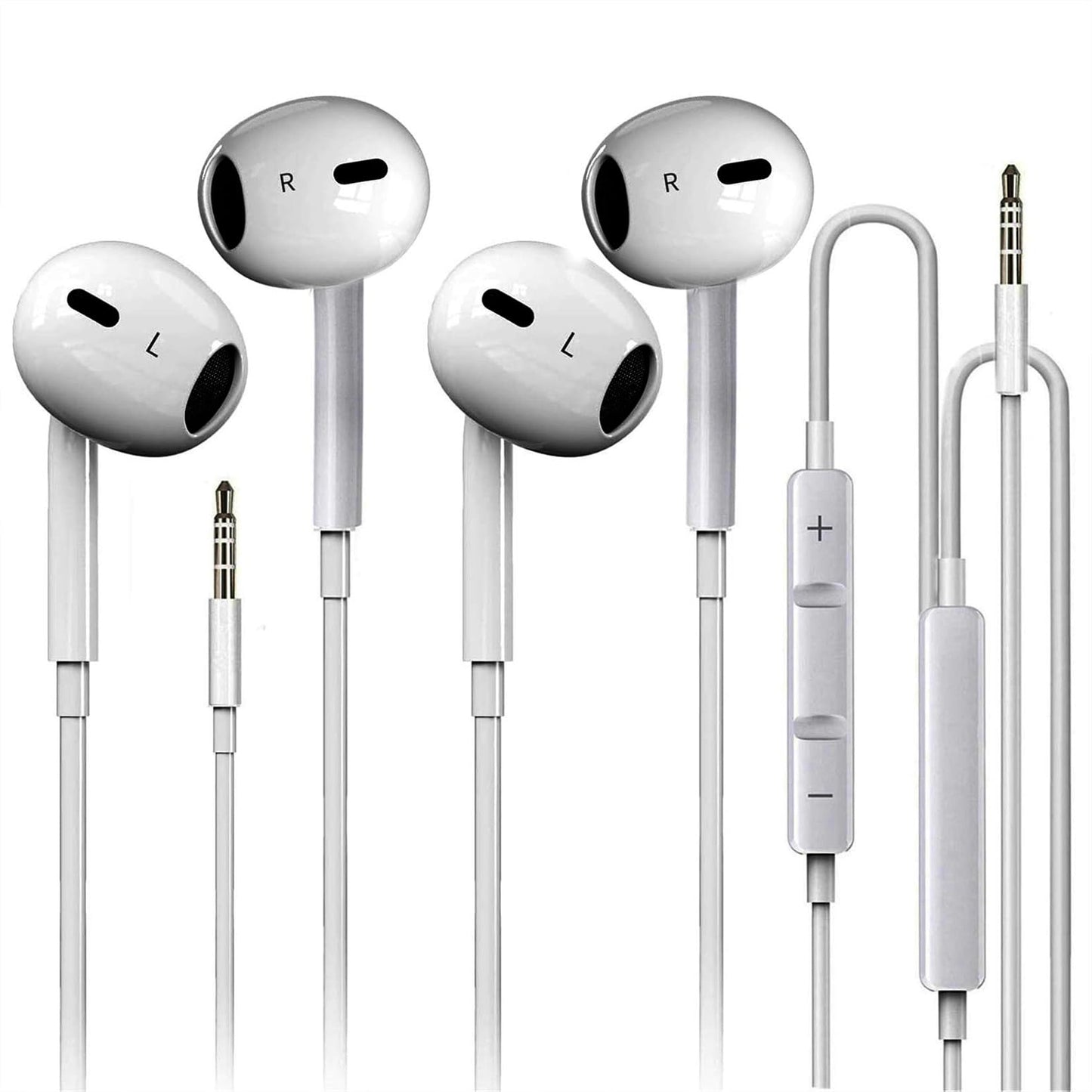 2 Pack 3.5mm Headphones for iPhone, iPad, Mac and PC for Most 3.5mm Jack