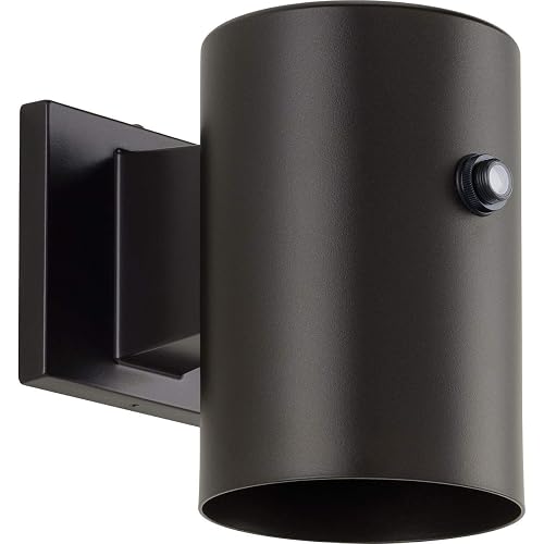 Progress Lighting 1-Light 5-Inch Modern Outdoor LED Small Wall Lantern Light with Photocell, Cylinder Collection, Indoor & Outdoor, P550101-020-30