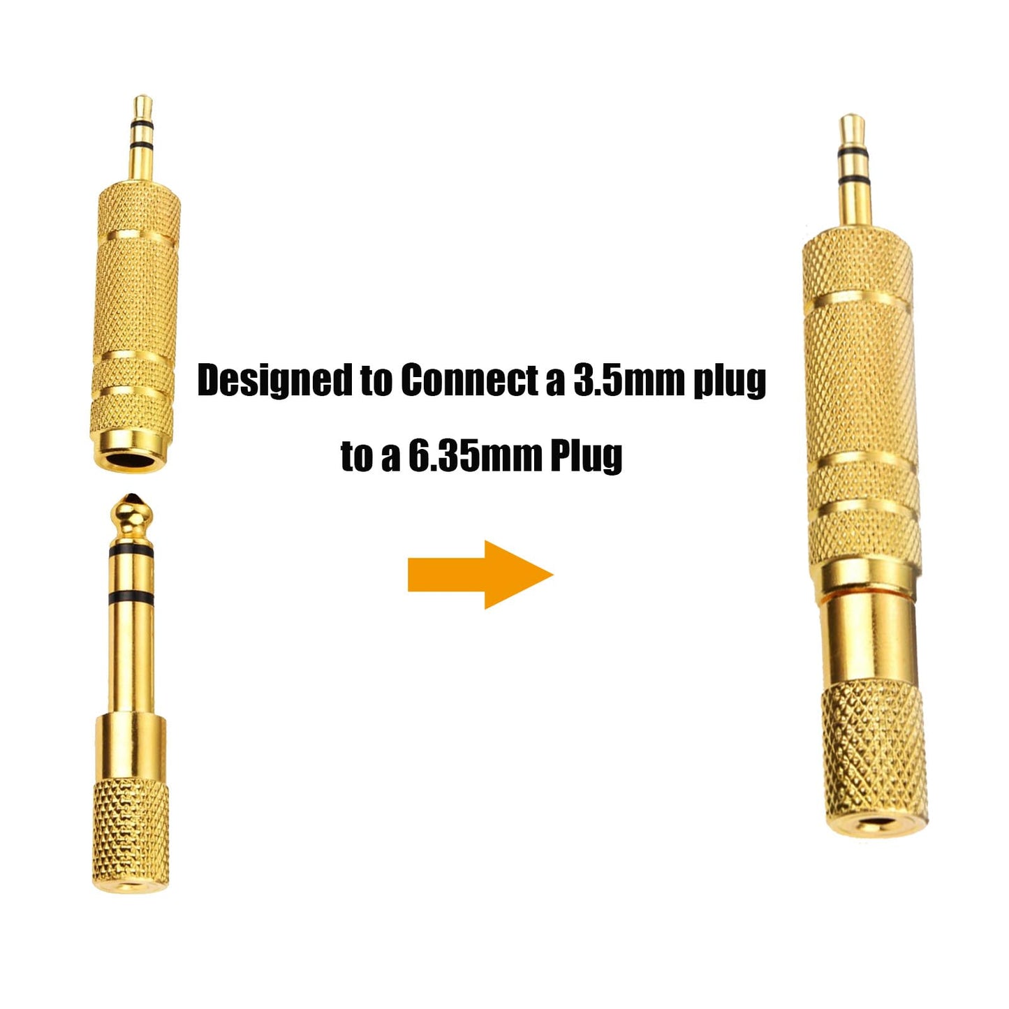 hrsyyl 8pcs Audio Jack Adapter 6.35mm to 3.5mm Auxiliary Audio Adapter Sets 4pcs 6.35mm Male to 3.5mm Female Audio Adapter and 4pcs 1/4 Female to 1/8