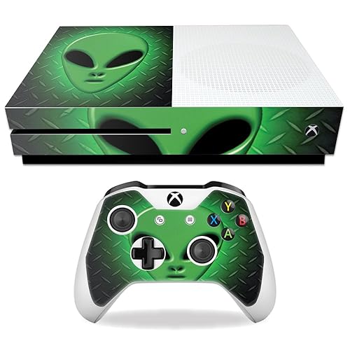 MightySkins Skin Compatible with Microsoft Xbox One S - Alien Invasion | Protective, Durable, and Unique Vinyl Decal wrap Cover | Easy to Apply