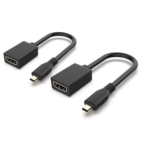 GANA Micro HDMI to HDMI Adapter Cable, Micro HDMI to HDMI Cable (Male to Female) for Gopro Hero and Other Action Camera/Cam with 4K/3D Supported