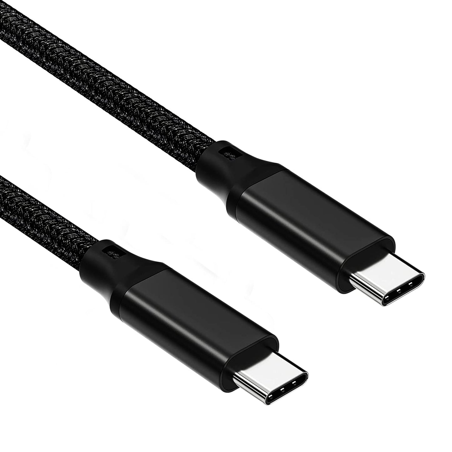Elfesoul USB C to C Cable, 3.2 Gen 2 USB-C Cable 10ft - 4K UHD 20Gbps 100W PD Fast Charging Cable for MacBook Pro, for iPad Pro, Nylon Braided, Black.