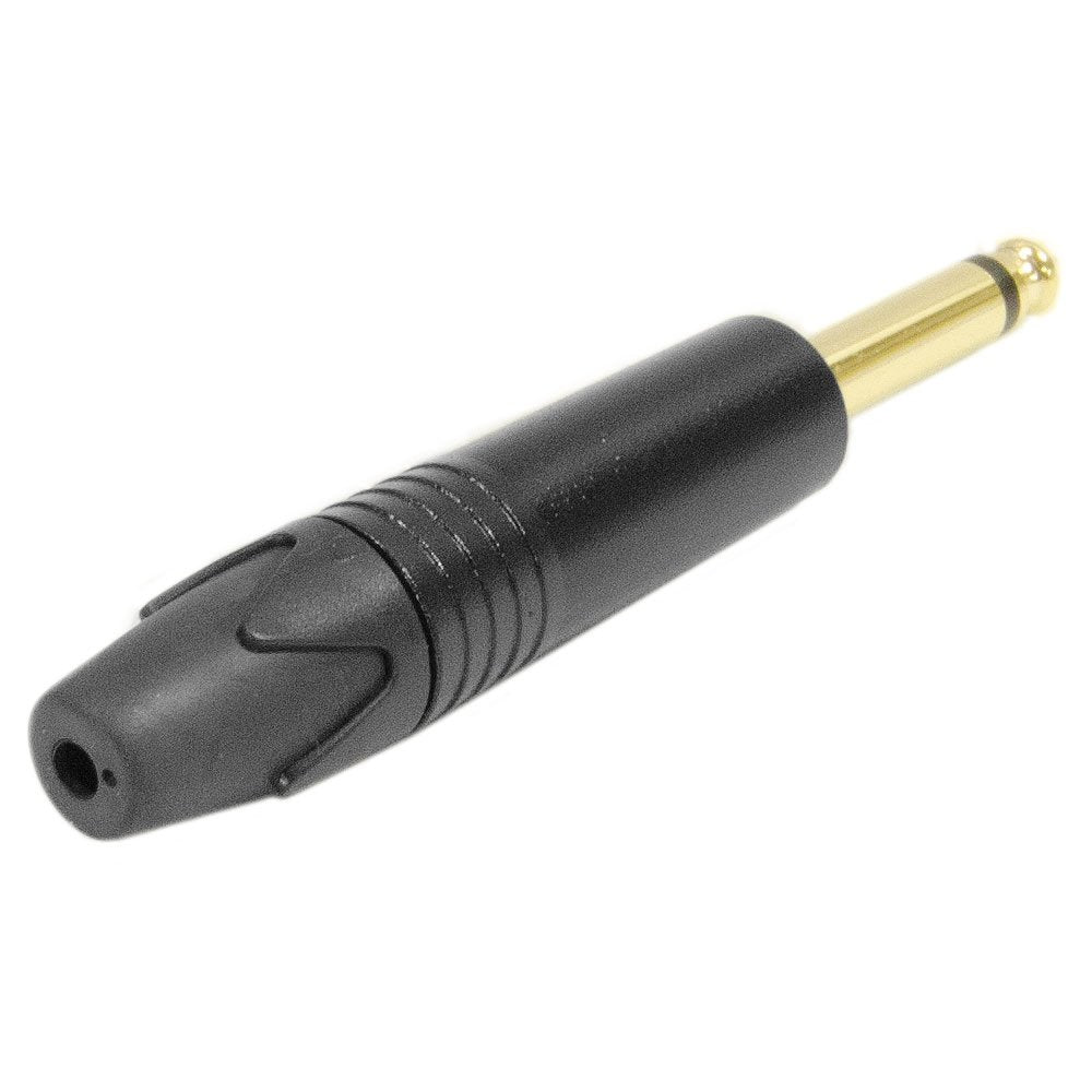 Seismic Audio SAPT242 2-Pole 1/4-Inch Male TS Phone Plug Cable Connector - Black with Gold Contacts