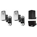 Rockville Pair RHSB4 Wall Mount Swivel Satellite/Bookshelf Speaker Brackets, 33 lbs Capacity, 90-Degree Swivel, 60-Degree Tilt, for Home Theater