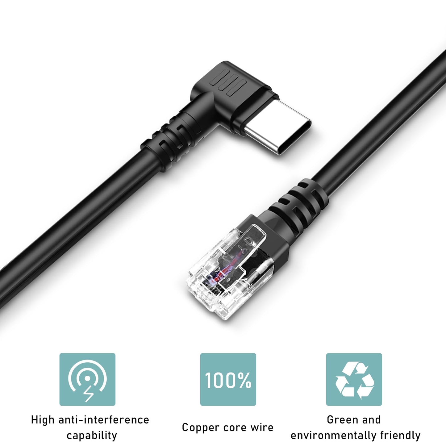 SYGGDERS USB-C to RJ11 Power Cord, Radar Detector Cable, for Replacing Radar Detector Cables Such as Uniden R1 R3 R7 Beltronics Cobra Whistler Escort