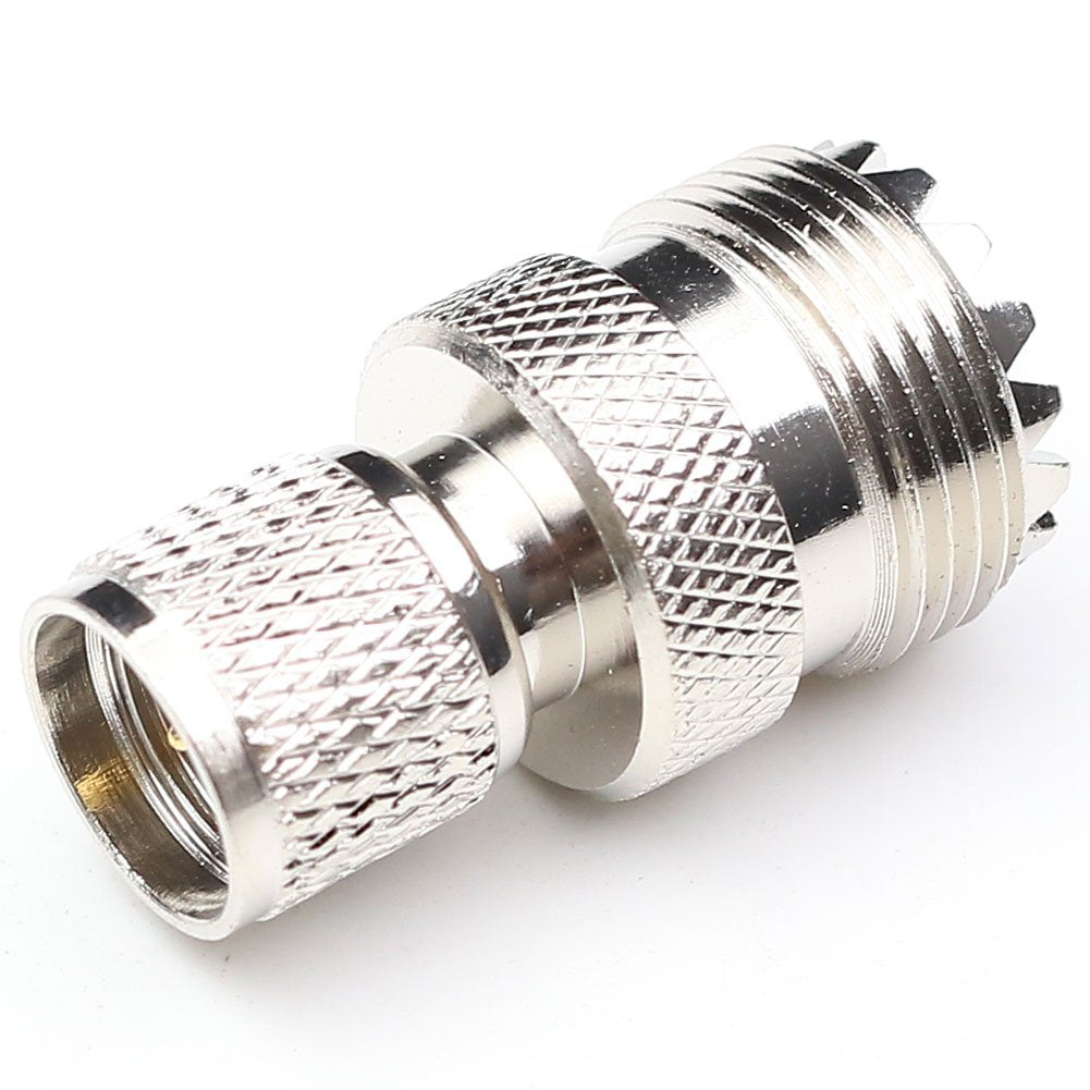 ANHAN Mini UHF Male to UHF Female Connector Pl259 Coax Adapters UHF to Mini uhf Coaxial Adapter SO239 RF Adapter 2Packs
