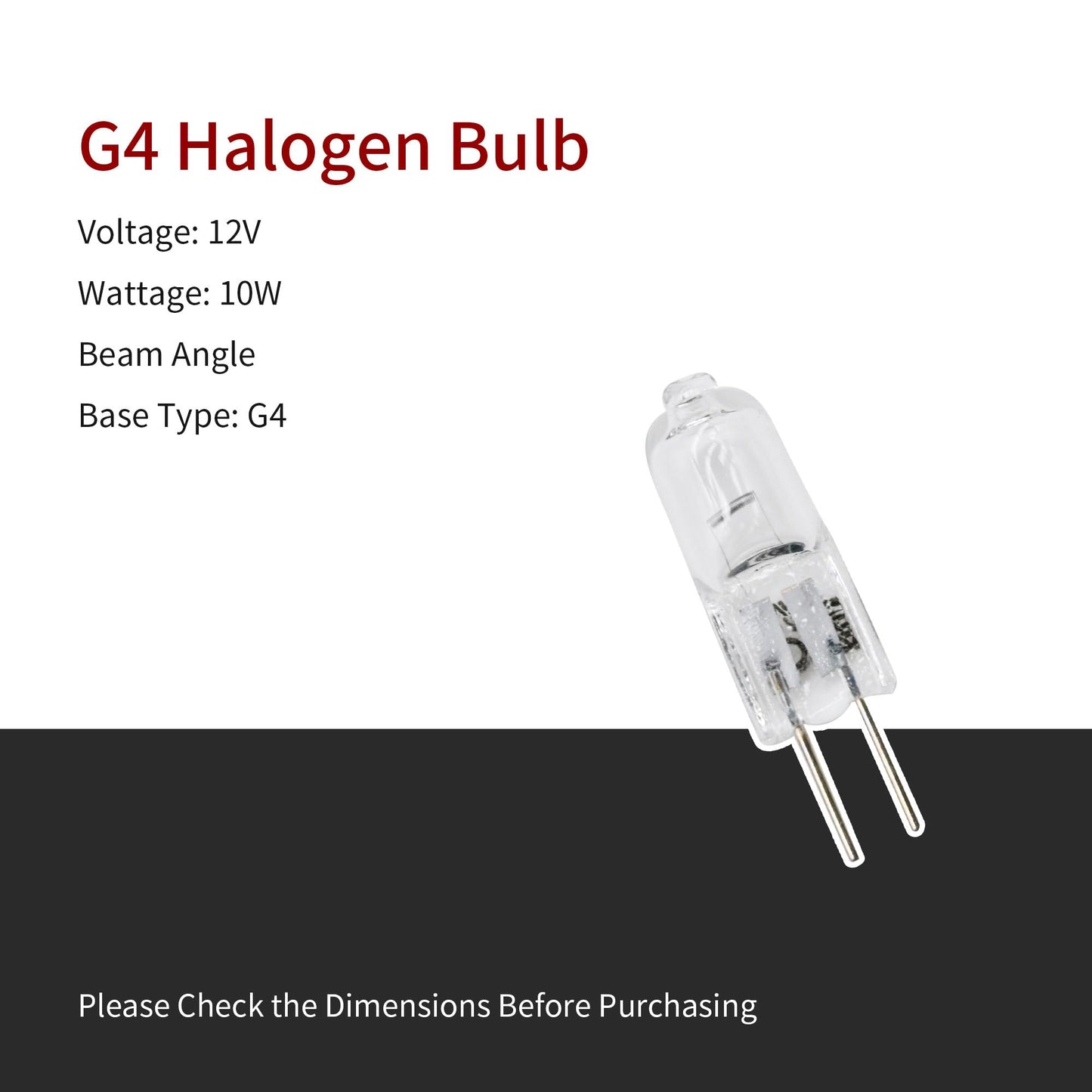 GEIparts G4 Bulb 10W Halogen Light Bulb 2 Pin 12V G4 Bulbs Replacement for Under Cabinet Puck Light, Chandeliers, Landscape Lighting Desk Lamp 2700K