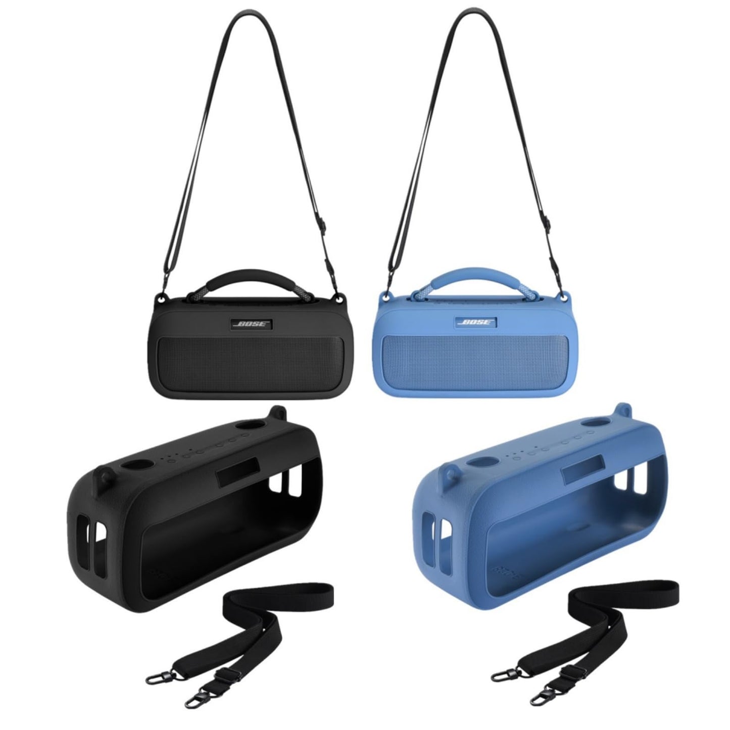 Ferbao Protective Case for Bose SoundLink Max Speaker, Silicone Case Cover with Shoulder Strap for Bose SoundLink Max