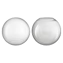 Aspen Creative 28005-60-2, 6" Clear Glass Globe, Neckless for Wall Sconces, Fitter: 2-3/4", 2 Pack