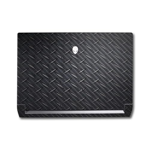 MightySkins Carbon Fiber Skin Compatible with Alienware M17 R5 (2022) Full Wrap Kit - Black Diamond Plate | Protective, Durable Textured Carbon Fiber…