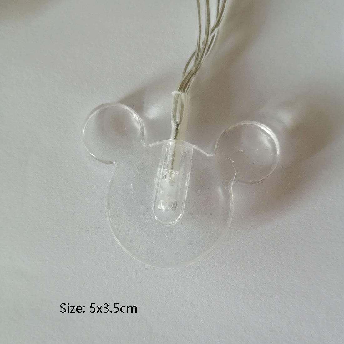 Penfly 1.65m 10LEDs Decorative Cartoon Animal Mouse Night Mood Light Romantic Lamp for Home Indoor Bedroom Party Festival Décor(White)