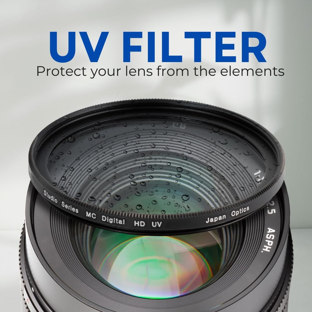 37mm High Resolution Multi Coated Pure Glass 3 Piece Filter Kit (UV, CPL, FL) for Canon, Nikon, Panasonic, Sony, Samsung, Fujifilm, Pentax, Olympus