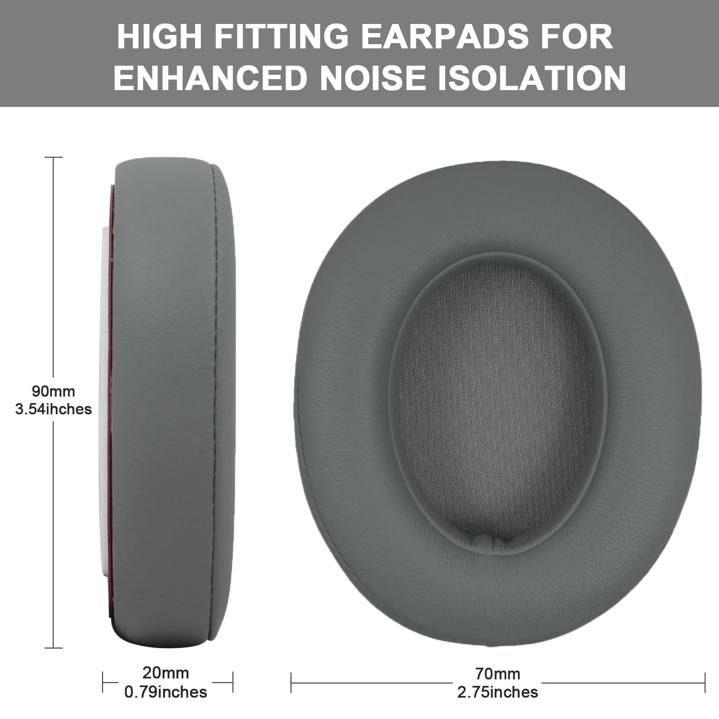 Replacement Ear Pads Cushions Compatible with Beats Studio 3.0/2.0, Headphone Ear Covers with High Density Memory Foam, Soft Leather, Adaptive Beats