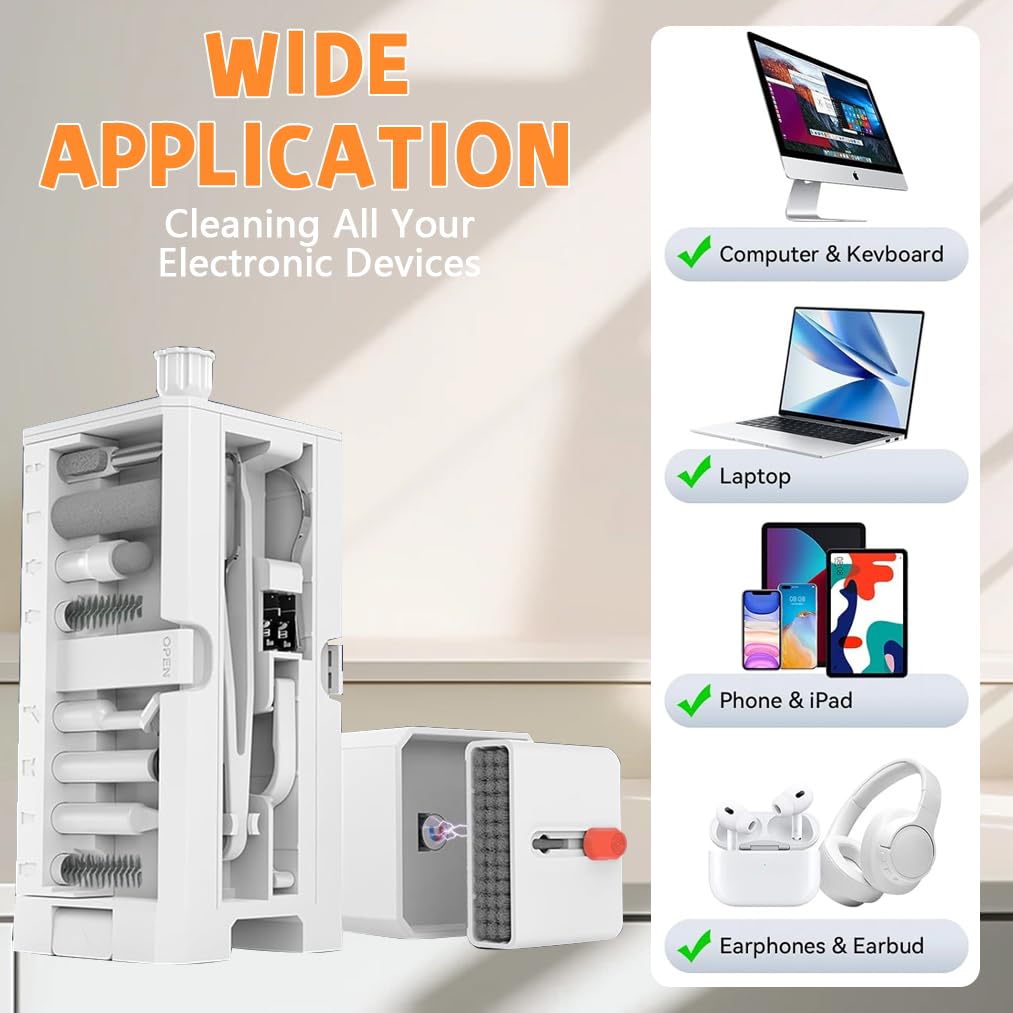 32-in-1 Multifunctional Cleaning Kit - Phone, Computer & Headphone Cleaner for All Electronics Ideal for iPhone, MacBook & Gaming PC