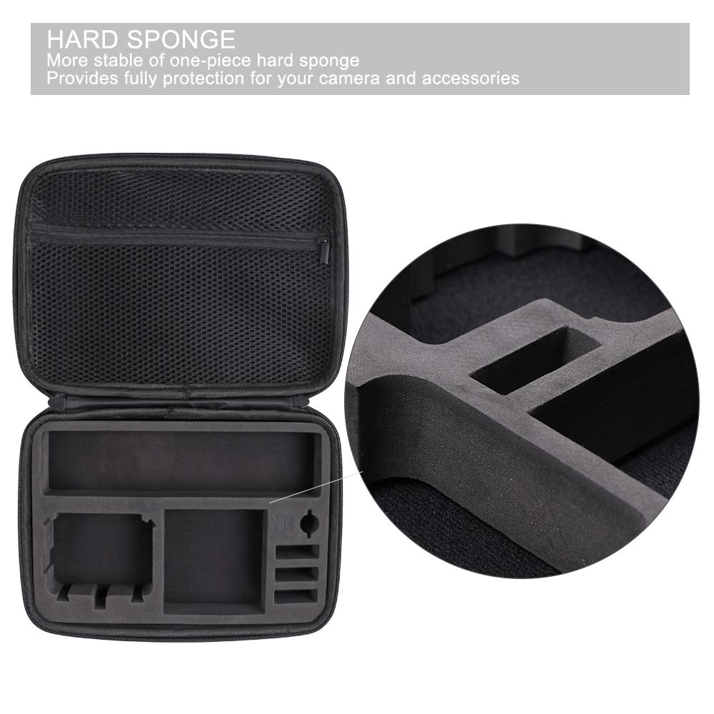 SUREWO Hard Case for GoPro,Surface-Waterproof Carrying Case Compatible with GoPro Hero 13/12/11/10/9/8/7/(2018)/6/5 Black,DJI Osmo