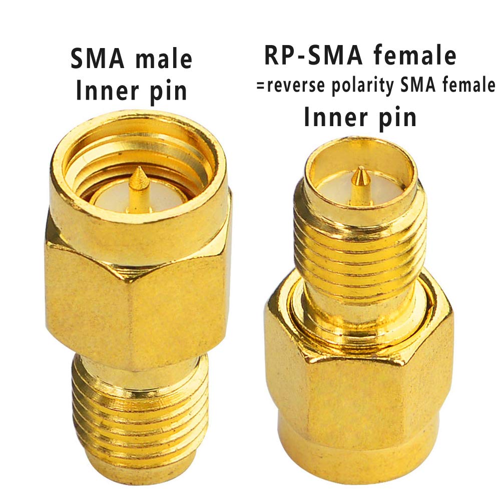 Boobrie SMA WiFi Adapter RP-SMA Female to SMA Male Coaxial Connector RF Antennas Plug Connector RP-SMA to SMA Adapter SMA Plug to RP SMA Jack for FPV