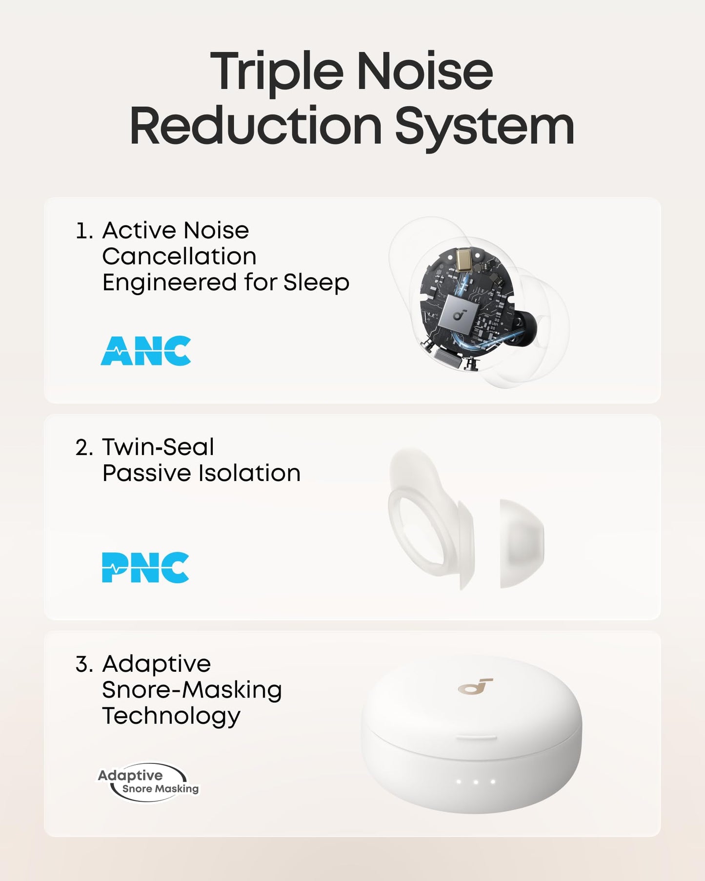 Soundcore Sleep A30 Special by Anker, Noise Reduction Sleep Earbuds