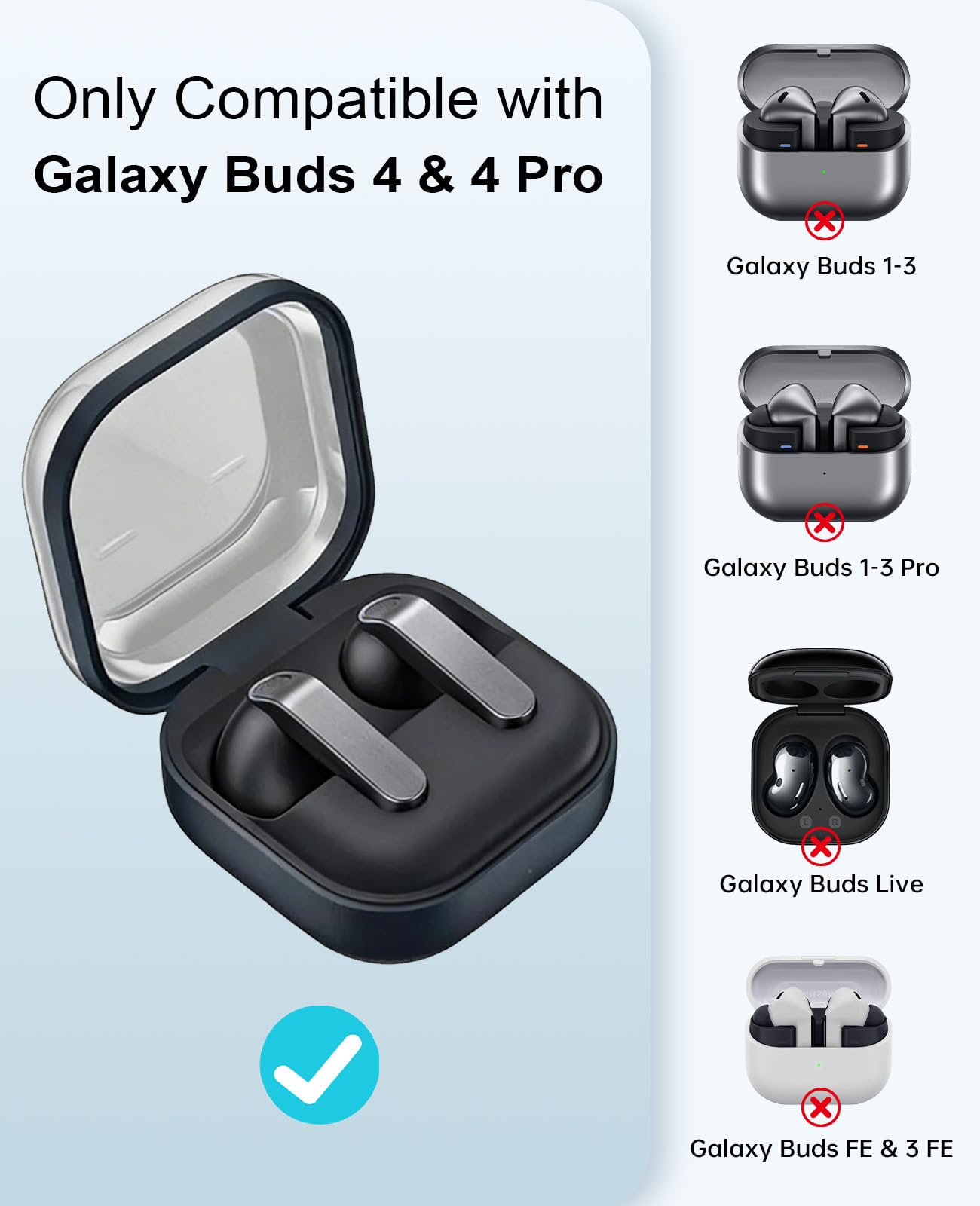 TiMOVO Clear Case for Galaxy Buds 4 & Galaxy Buds 4 Pro (2026) with Secure Lock, TPU Hard Shell Transparent Cover for Samsung Buds 4 Pro with Phone