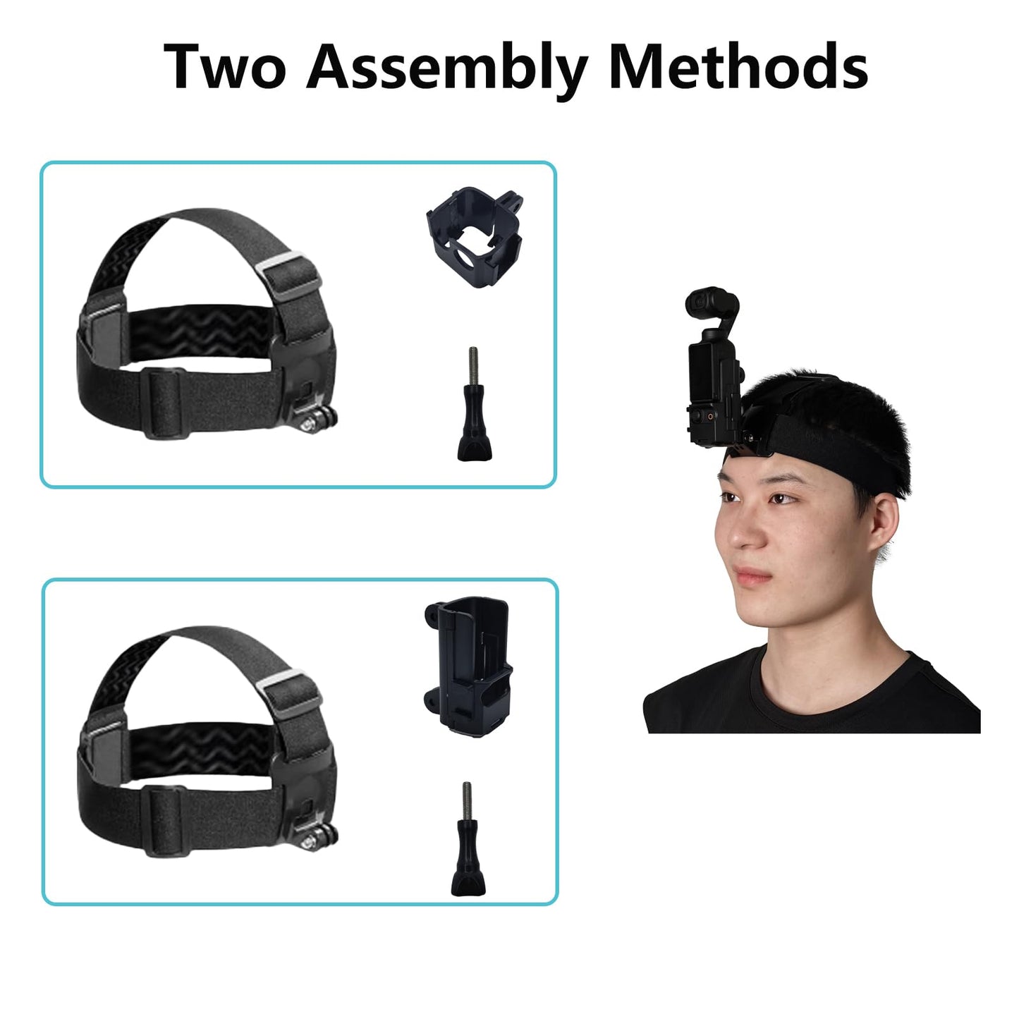 EIOYUMY Head Strap Mount Suitable for Pocket 3,GoPro Hero 13, 12, 11, 10, 9, 8, Insta360 X5, X4, X3,DJI Osmo Action Cameras