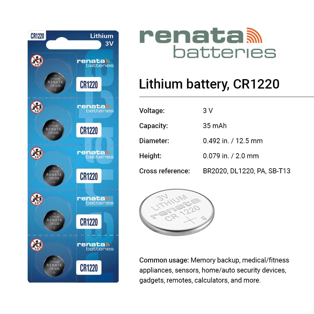 Renata CR1220 Batteries 3 Volt Lithium Coin Cell Battery (25)