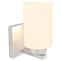 Aspen Creative 62218, One-Light Metal Bathroom Vanity Wall Light Fixture, 4-3/4" Wide, Transitional Design in Satin Nickel