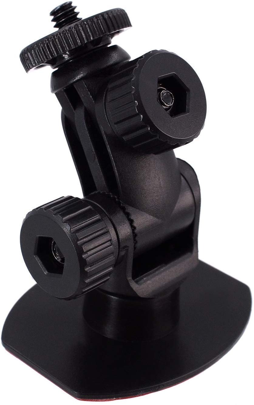 iSaddle CH114 1/4"-20 Thread Car Camera Mount Holder Compatible with 3M Double-Sided Adhesive Base - Universal Car Dash Cam Tripod Permanent