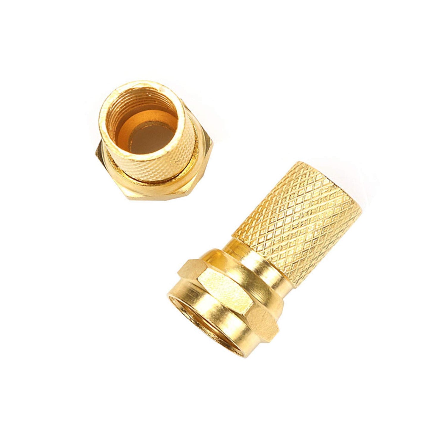 TLS.eagle RG6 Compression F Type Gold Plated Connector Twist on Coax Cable Adapter Pack of 10