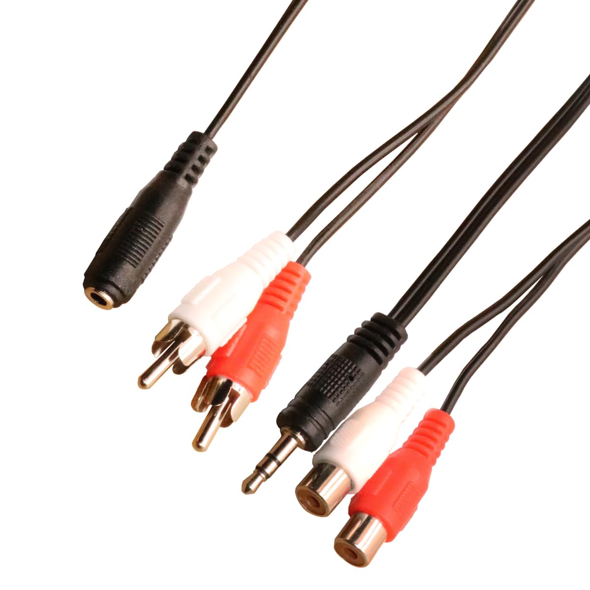 ZJKJHJY 3.5mm Female to 2 RCA Male Stereo Audio Y Cable 2-Pack, for Smartphones, MP3, Tablets, Home Theater 12 Inch